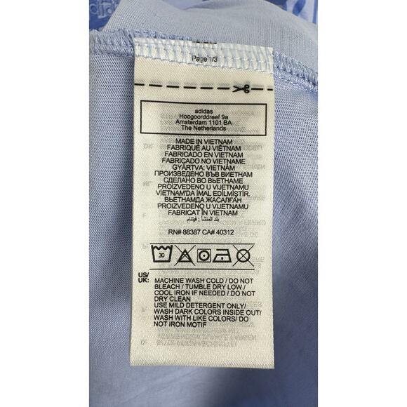 Adidas Script Tee Blue Dawn Mens Large New T Shirt Short Sleeve - Picture 5 of 6